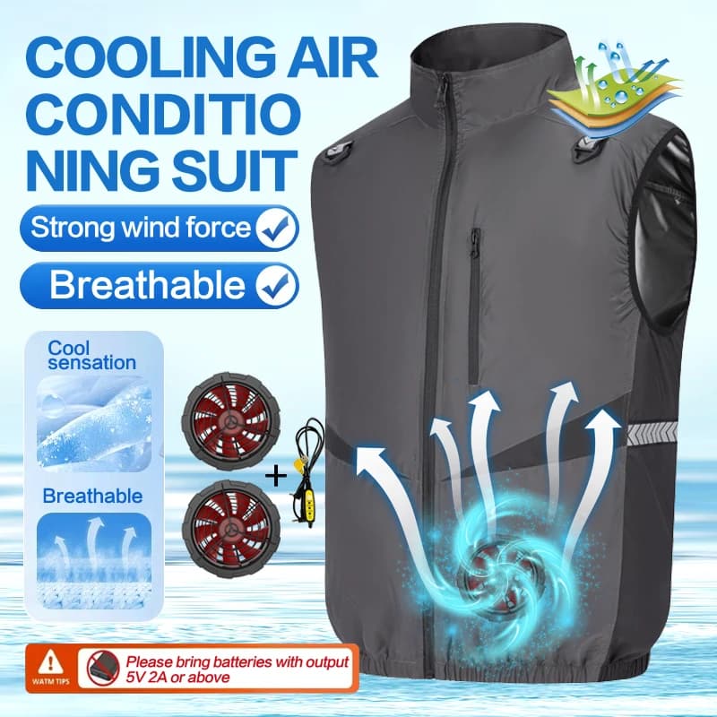 Summer Fan Clothes, Air Conditioner Suits, Cooling Jackets for Men and Women, Charging Vests, Cooling Outdoor Sun Protection Clo