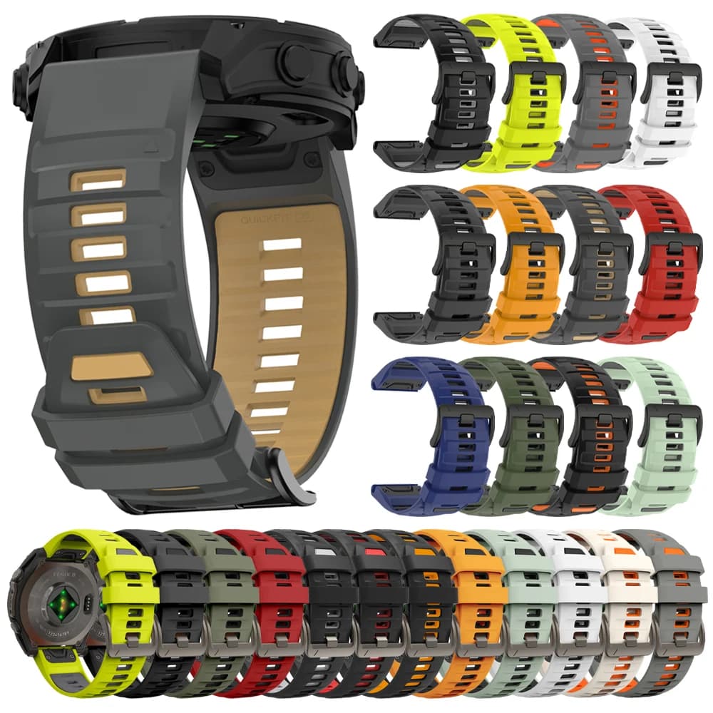Cinturino per Orologio Fenix8 Compatibile con Garmin Fenix 8 Pro E 7 7X 6 6X 5Plus 5X/Enduro 3/Tactix 8 47 51mm, Cinturino in Silicone QuickFit 26 22mm
