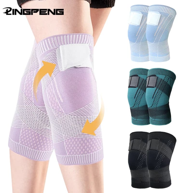 1PC ginocchiera a compressione ginocchiere sportive cinturino antiscivolo nylon traspirante basket corsa tennis supporto per ginocchiera