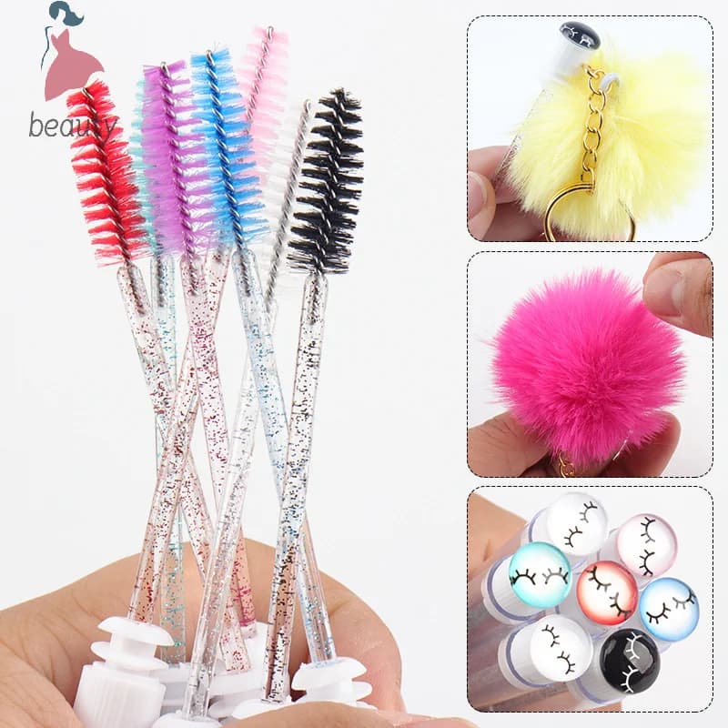 Anti-dust eyebrow comb Beauty tools Eyelash brush tube with makeup brush for eyelash extension 11.5 cm