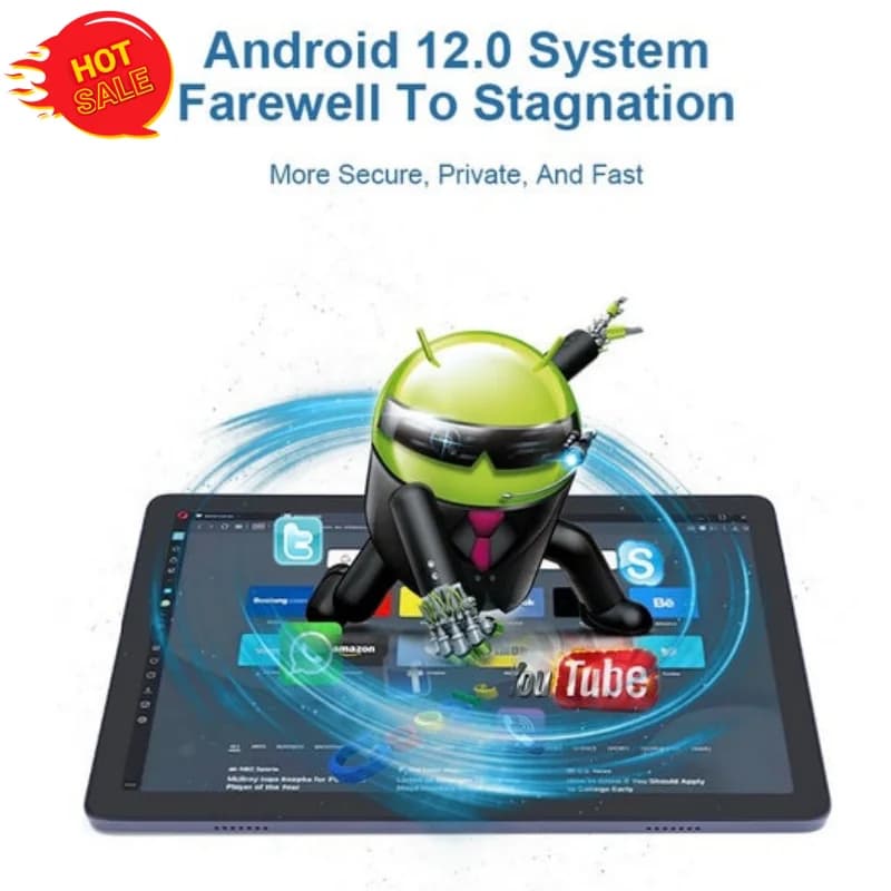 Android Tablet 12 QP10 with 4GB RAM, 128GB ROM, Screen 10.1", CPU Octa Core MTK8183, Double Camera, 6000mAh Battery, GPS Support