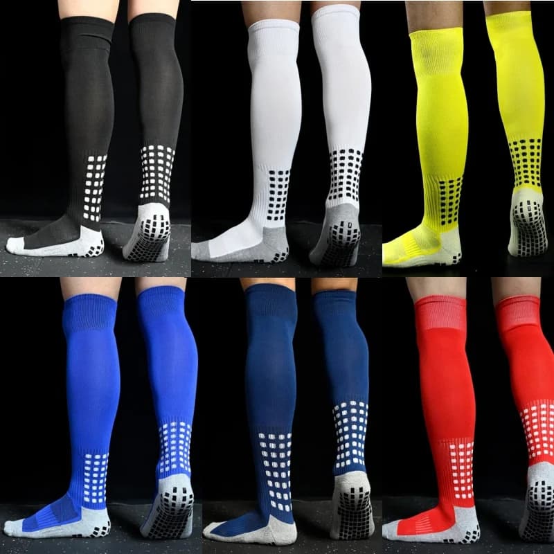 Nuovi Calzini Lunghi da Calcio con Ventosa in Silicone Antiscivolo, Calze Sportive per Uomo e Donna, Baseball e Rugby