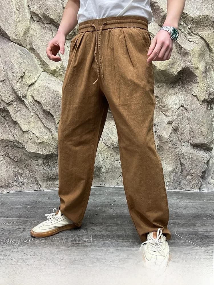 Pantaloni Casual in Cotone da Uomo, Nuovi Jeans Primaverili ed Estivi Traspiranti alla Moda, Gamba Dritta, Stile Giovanile