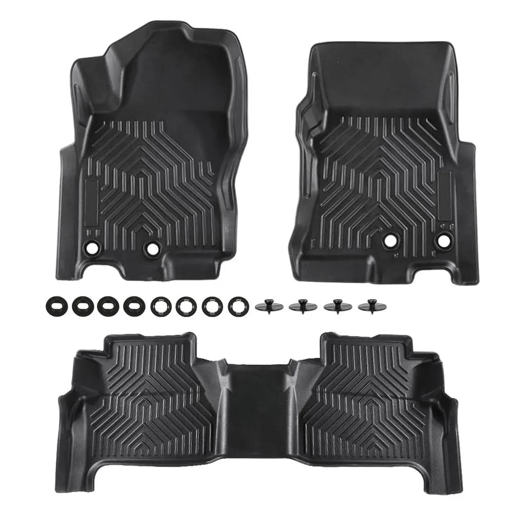 3-piece Carpets suitable for Nissan Frontier 2022-2023 (twig with 2nd row of storage under the seat) TPE car floor loading slip