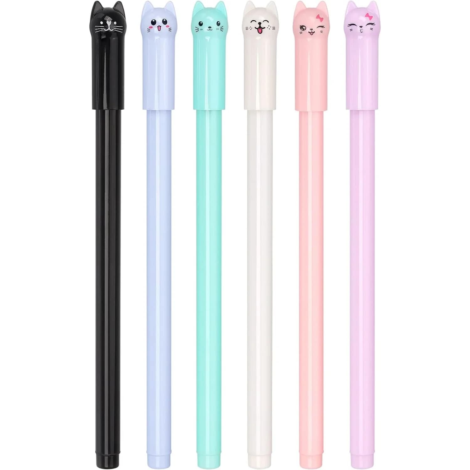 Confezione da 6 penne Penne gel 0. Penne a sfera con inchiostro nero per materiale scolastico