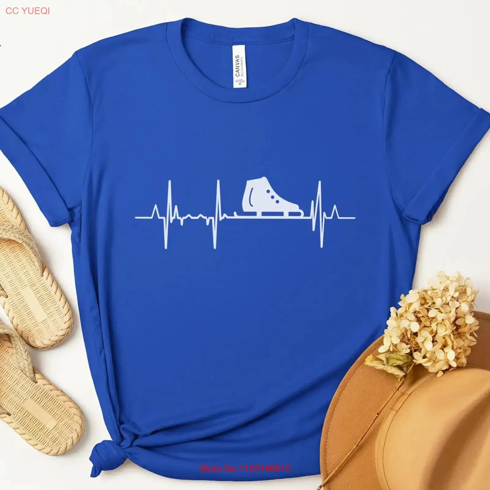 Pattinaggio su ghiaccio Battito cardiaco T Shirt Amante delle figure Sport invernali Skate Ritmo Design Battito cardiaco vintage lavato Versatile allungato
