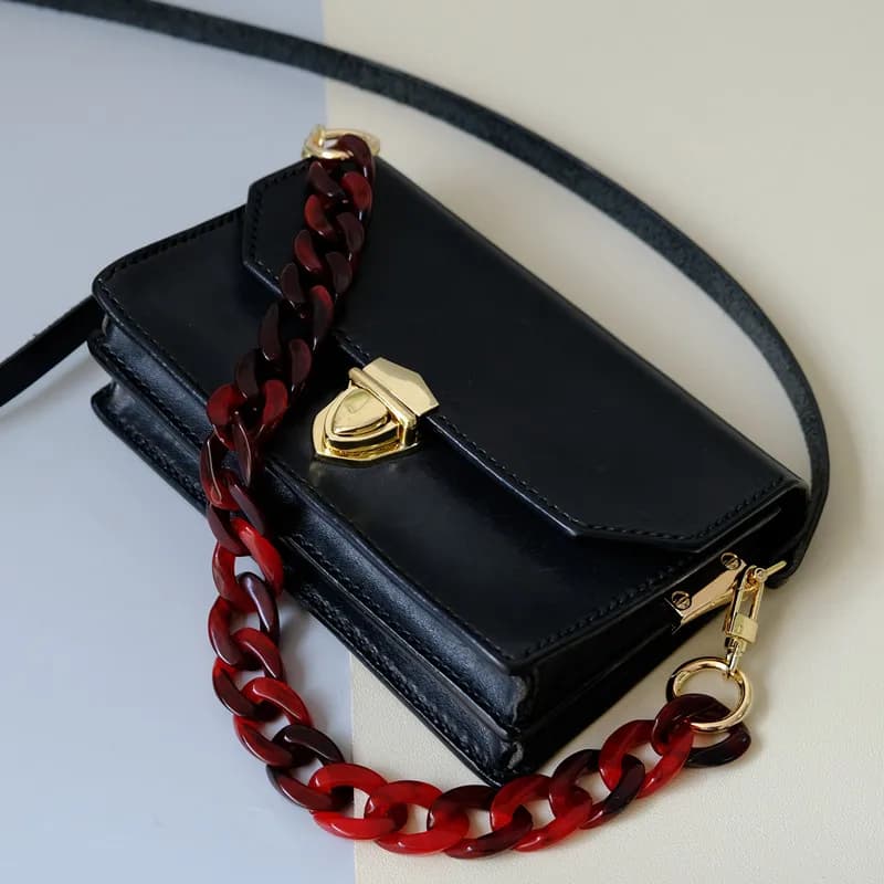 Catene accessorie per borse da donna di nuova moda, sostituzione staccabile, tracolla per borsa bianca rossa blu, catena per custodia per telefono in resina per spalla da donna