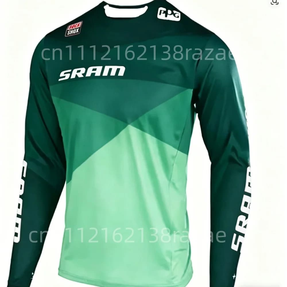 Maglia Professionale da Ciclismo per Mountain Bike a Maniche Lunghe, Traspirante e ad Asciugatura Rapida, per Sport all'Aperto, Gare e Allenamento