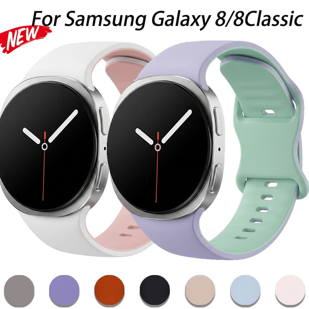 Silicone Band for Samsung Galaxy Watch 8 44mm 40mm Replacement Wrist Sport Strap for Galaxy Watch 8 Classic 46mm Bracelet Correa
