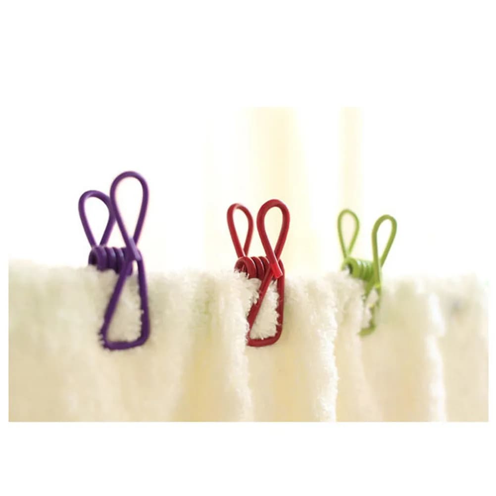 50Pcs Stainless Steel Clothes Clips Non-Slip Windproof Laundry Pegs Colorful Multi-Purpose Utility Clips for Socks Bags Paper