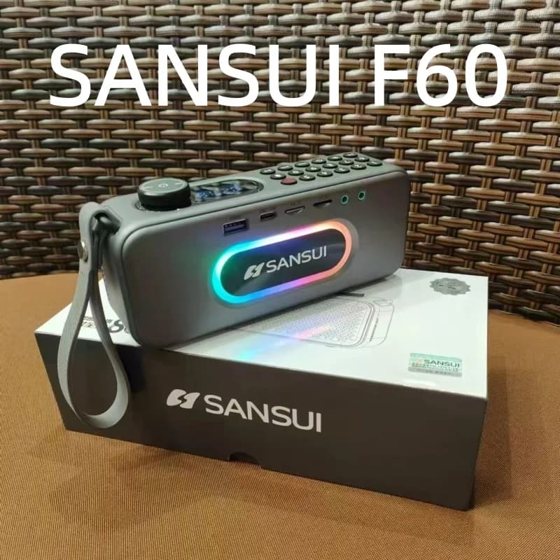 FM speaker SANSUIF60 rechargeable plugin dual card subwoofer player portable Bluetooth speaker 3600mAh longlasting battery life