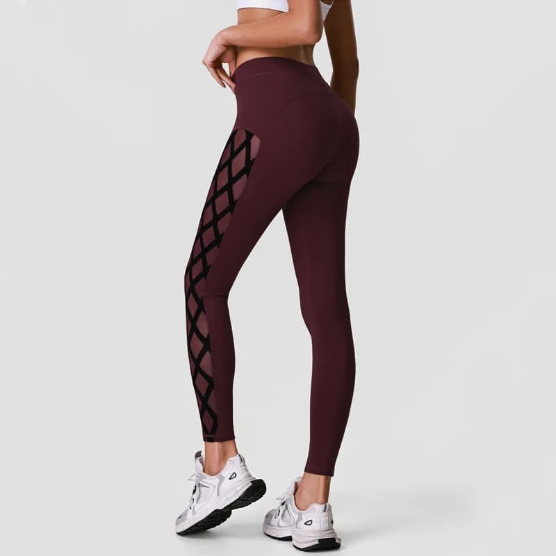 Pantaloni da yoga a vita alta da donna, leggings sportivi slim fit ad alto impatto, leggings da allenamento a lunghezza caviglia, abbigliamento traspirante da donna