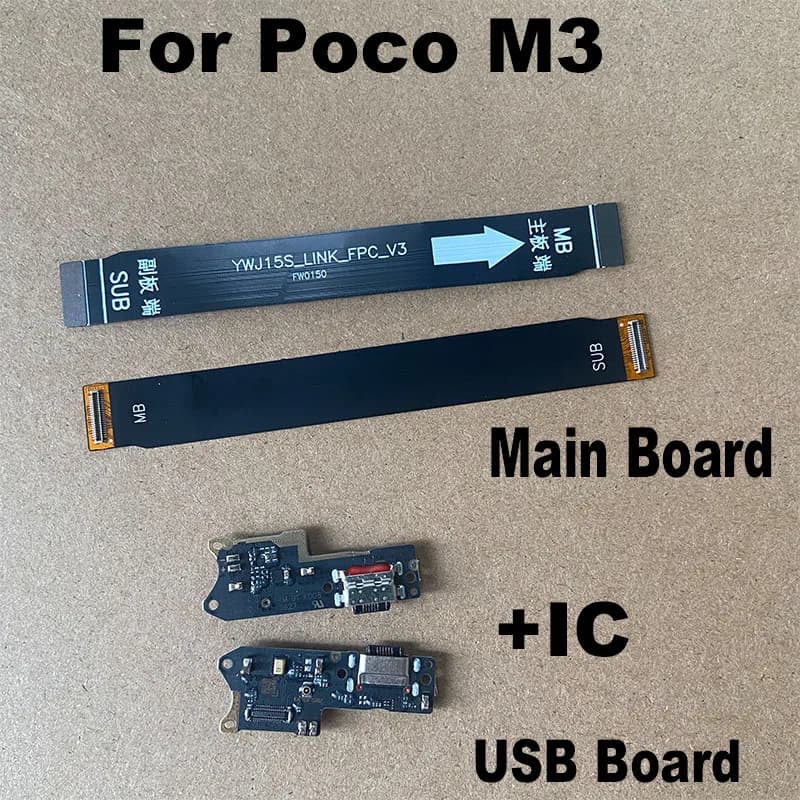 Per Xiaomi Poco M3 Dock di ricarica USB porta Mian Mother Mic microfono scheda connettore veloce sostituzione delle parti del cavo flessibile