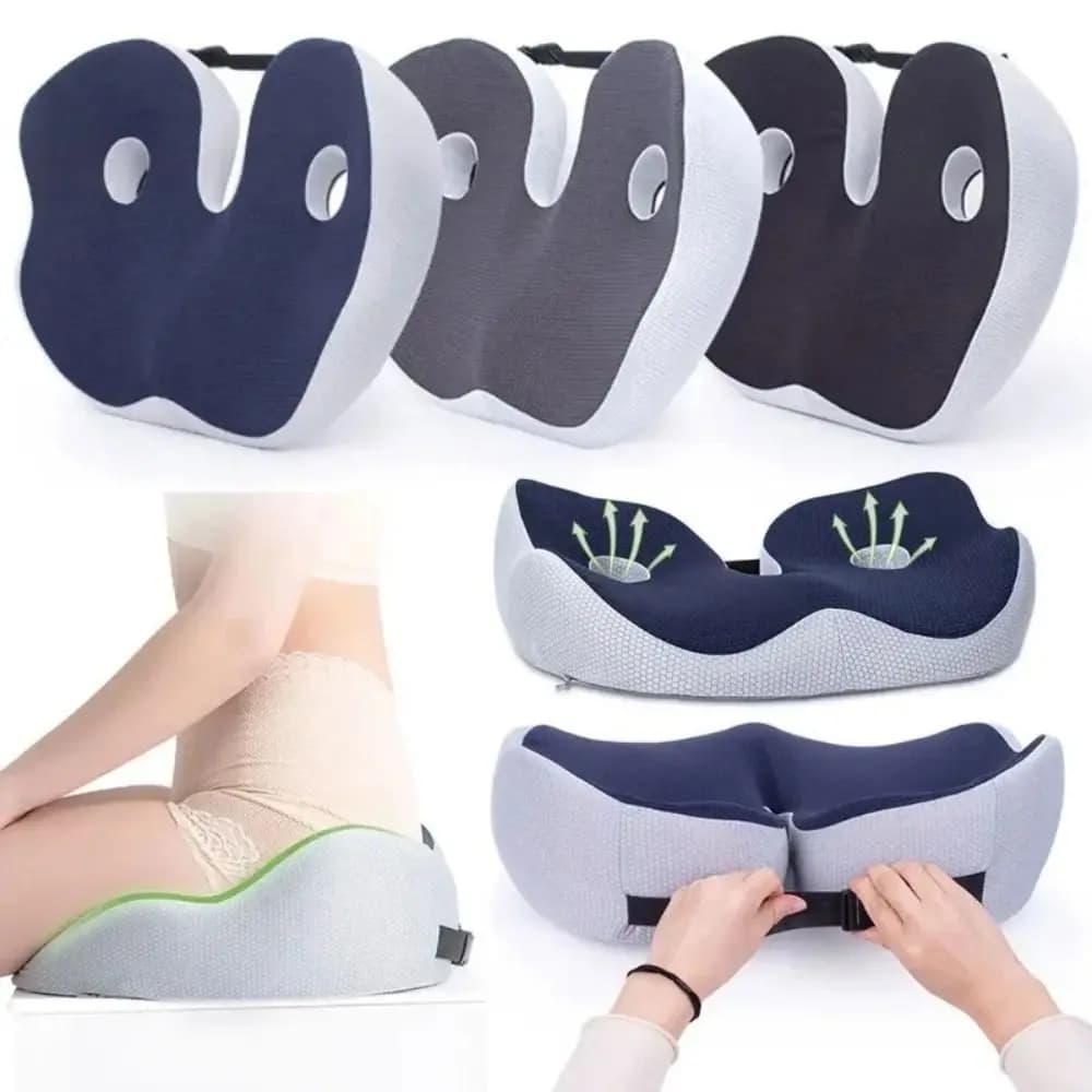 Cuscino per sedile ergonomico per emorroidi Cuscino per sedia da ufficio antiscivolo a rimbalzo lento Cuscino per seggiolino auto con supporto universale per coccige