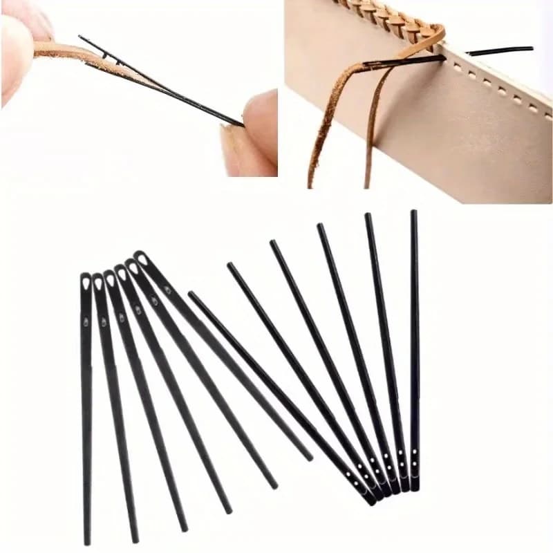 6Pcs Leather Sewing Craft Tool Single/Double Hole Leather Cord Lace Needle Sewing Needles DIY Leather Hand Sewing Tool