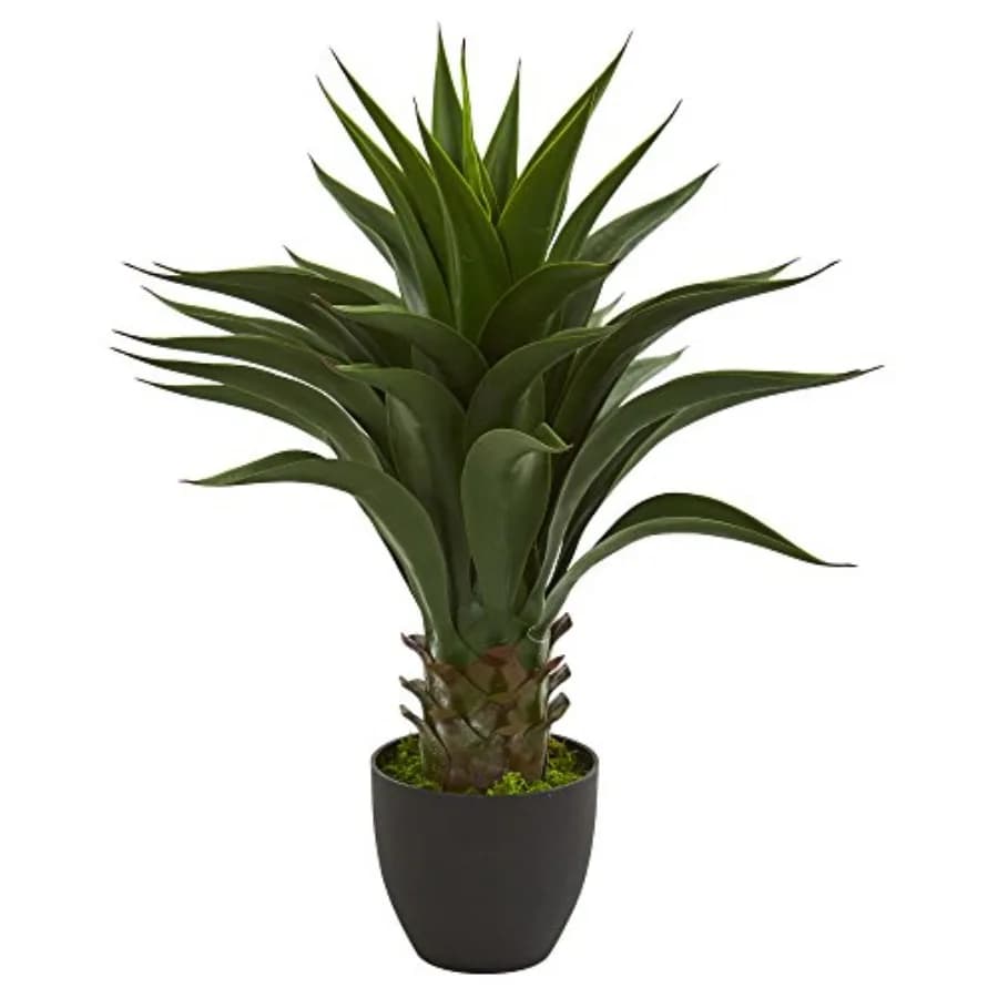 28 Inch Green Agave Artificial Plant, Interior Decorative Sheets with Realistic Texture and PVC Material Durable for Home and Office Furniture