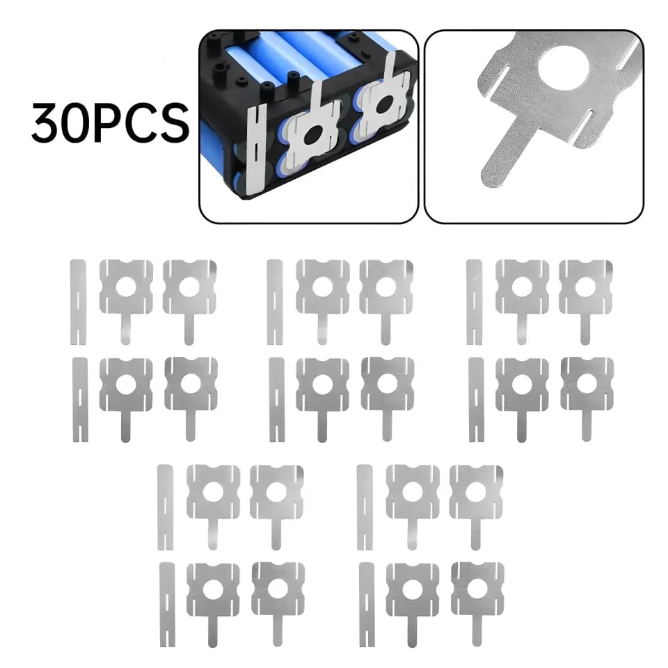 30pcs Spot Welding Nickel Plate Battery Plating Nickle Sheet U-shaped Strap Strip Sheets For Battery Pack Spot Welding Soldering