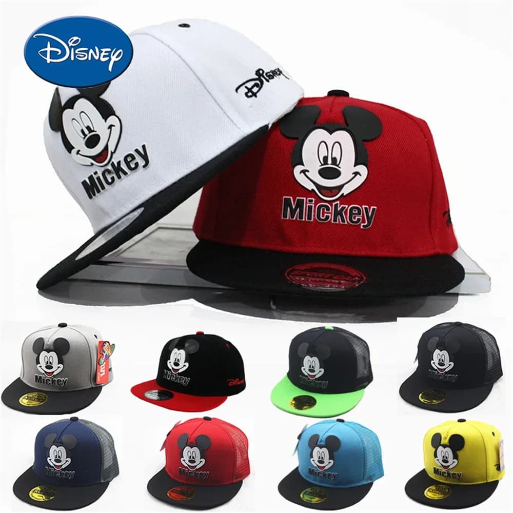 Cappelli Disney per bambini, cappellino da baseball con visiera a becco d'anatra, modello Mickey, in rete, per bambini e bambine, con blocchi di colore, cappello da sole per bambini