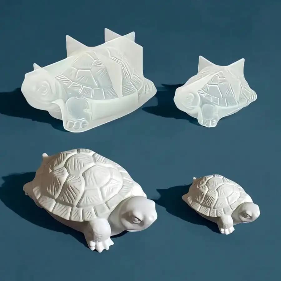 2 stampi in silicone 3D a forma di tartaruga, stampi in argilla a forma di tartaruga, stampi in gesso, stampi per candele a forma di tartaruga, ornamenti in gesso per aromaterapia, stampi creativi in gesso e cemento, adatti per gesso, cemento e lavori in resina, design moderno, adatti per gli amanti dell'artigianato e degli hobby fai-da-te.