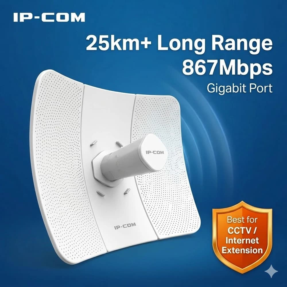 Bridge Wireless Outdoor a Lungo Raggio 25KM+ 5GHz 867Mbps con Porta Gigabit e Antenna ad Alto Guadagno 23dBi, Ripetitore WiFi PtP per Telecamere IP CCTV