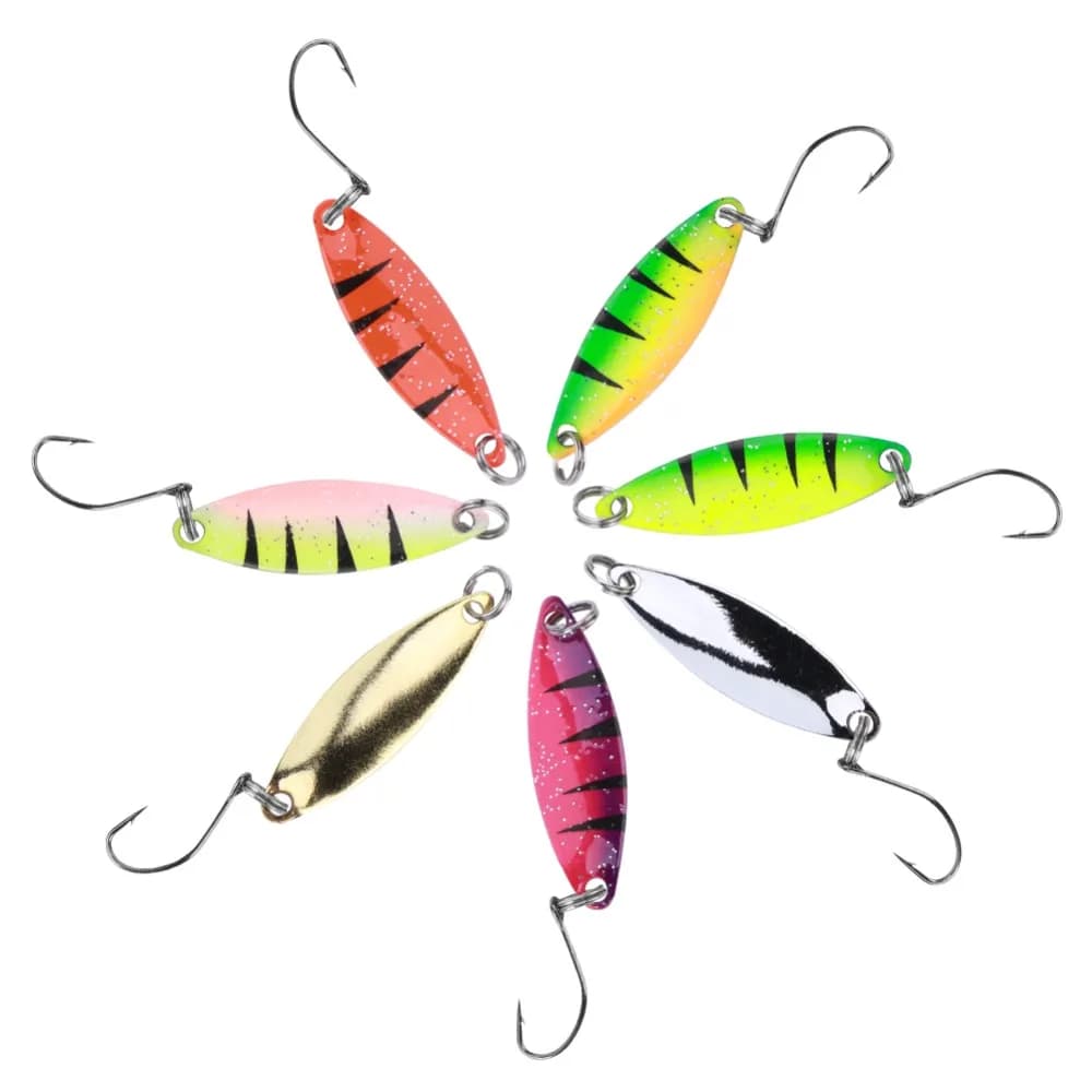 7PCS Durable 7cm Spoon Lure Lifelike Multicolor Spoon Bait 2g with Single Hook Spinner Blade Bait Pike Fishing