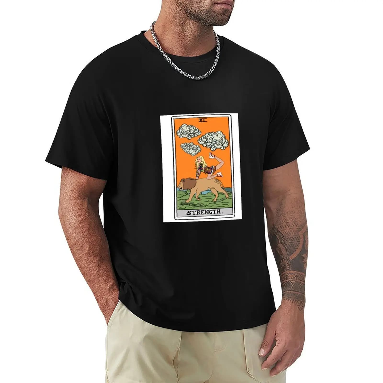 Katya Zamolodchikova / Yekaterina Petrovna Zamolodchikova Tarot Card Strength T-Shirt Regular Fit Plain Tee Shirt
