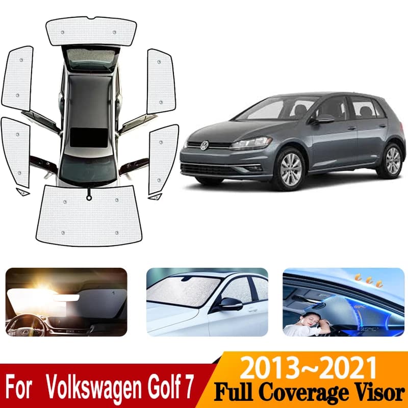 Auto Copertura Tende Da Sole Per Volkswagen Golf 7 VW Golf7 Mk7 5G 2013 ~ 2021 Visiera Solare Protezione Solare Finestra Parasole Copertura Accessori Auto