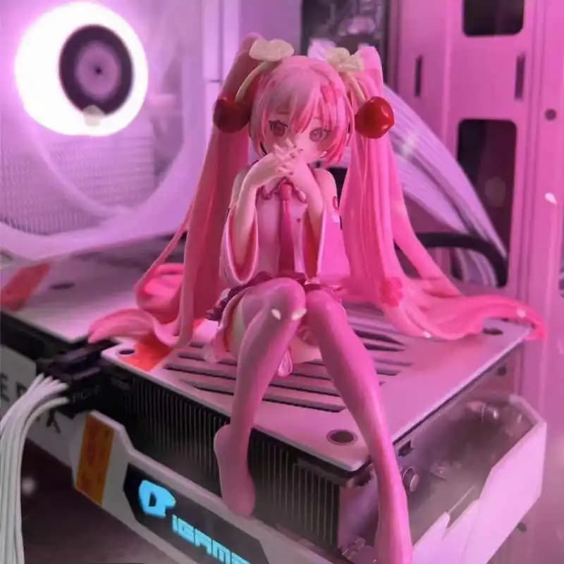 Hot Hatsune Miku Anime figure Pink dress pattern action figures toys Decoration cherry blossom pink cherry blossom collect gifts pattern