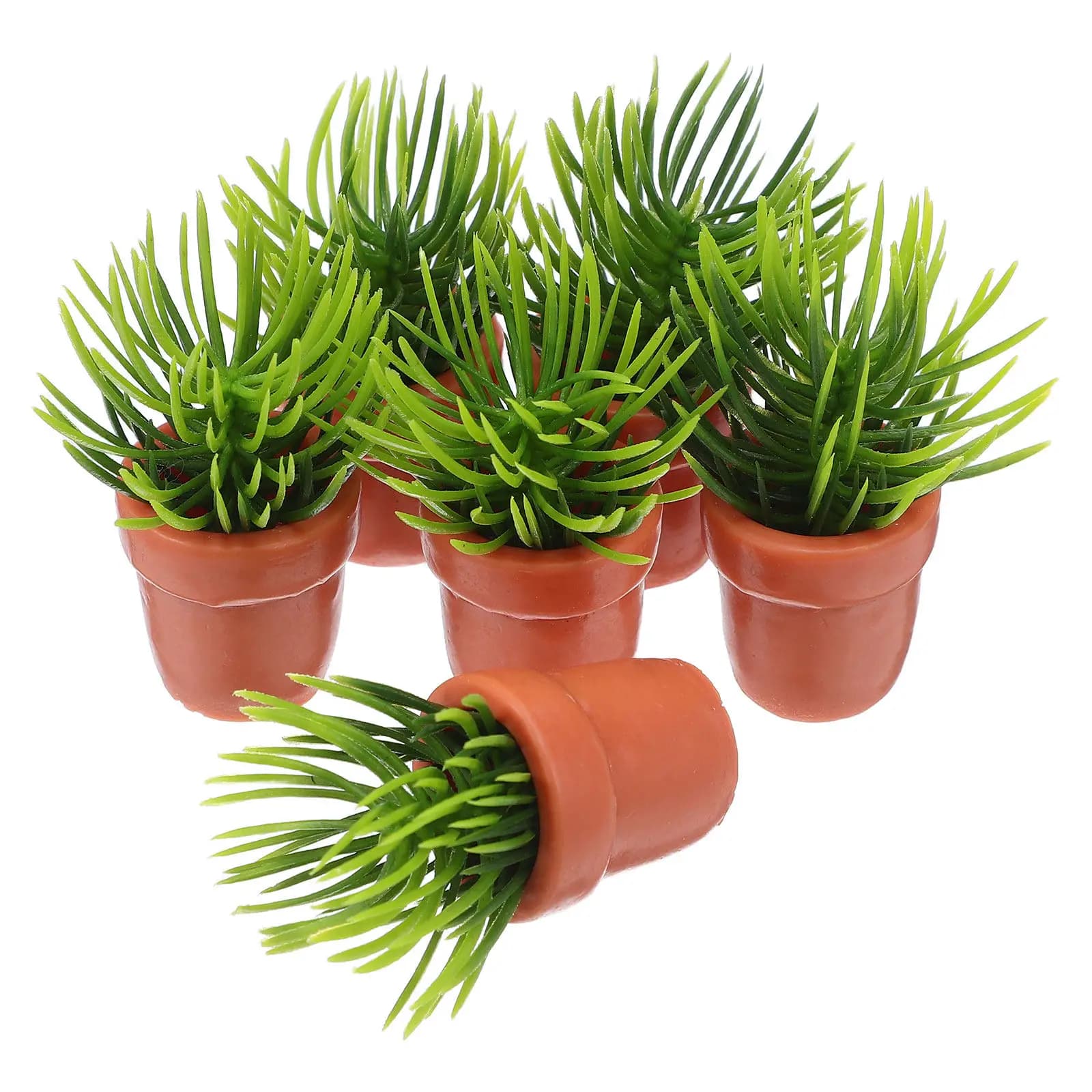 6pcs Miniature Potted Plants Plant For Dollhouse Decoration Artificial Indoor Garden Fake Small Plants Decorative