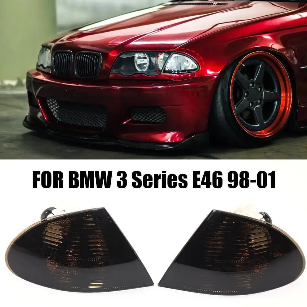 1 Paio di Indicatori di Direzione Senza Lampadine, Luce Anteriore Sinistra per BMW E46 Serie 3 Berlina 1998-2001