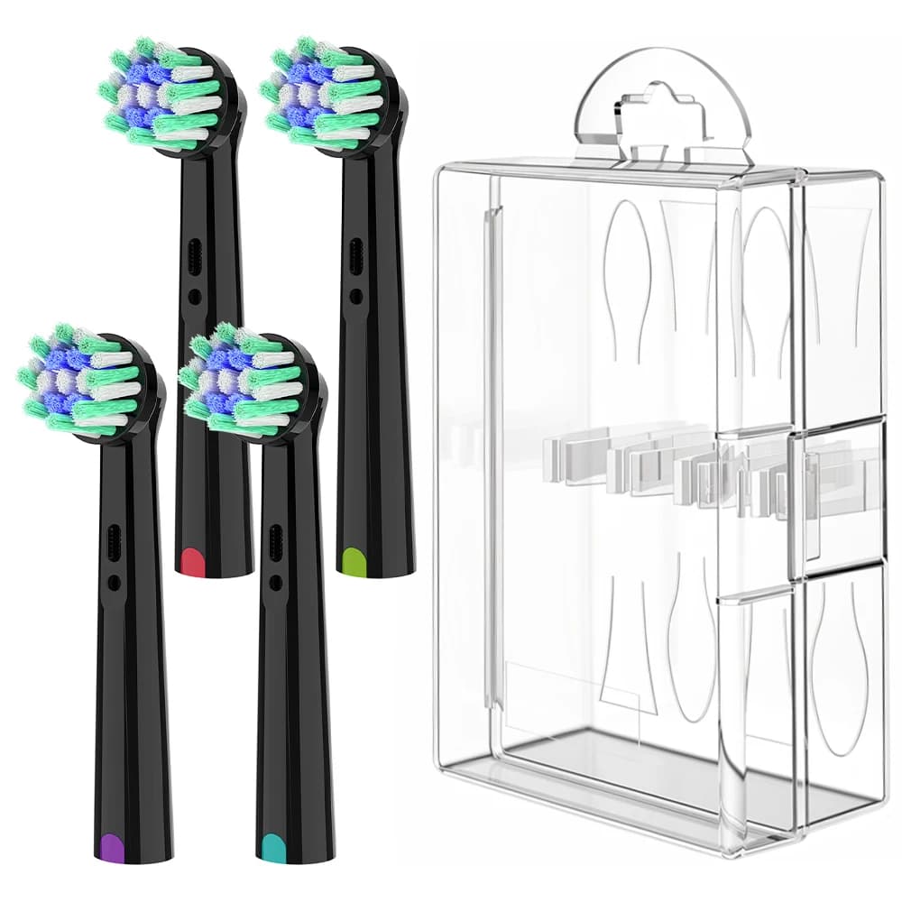 Professional Cross Clean spare heads and transparent cartridge box compatible with Oral B electric toothbrush