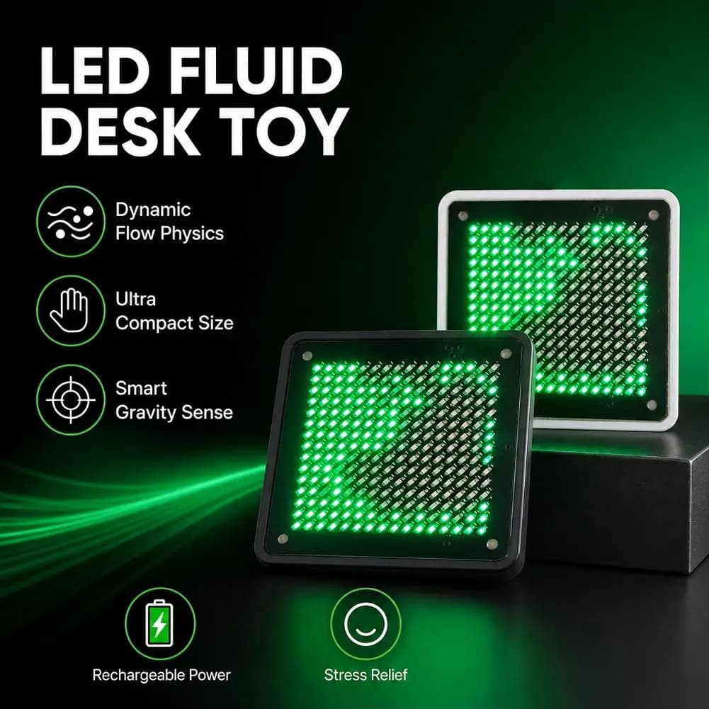 Fluid Simulation LED Lamp Mini Desk Water Flow Toy Gravity Activated Rechargeable Responsive Liquid Physics Gaming Nightstand