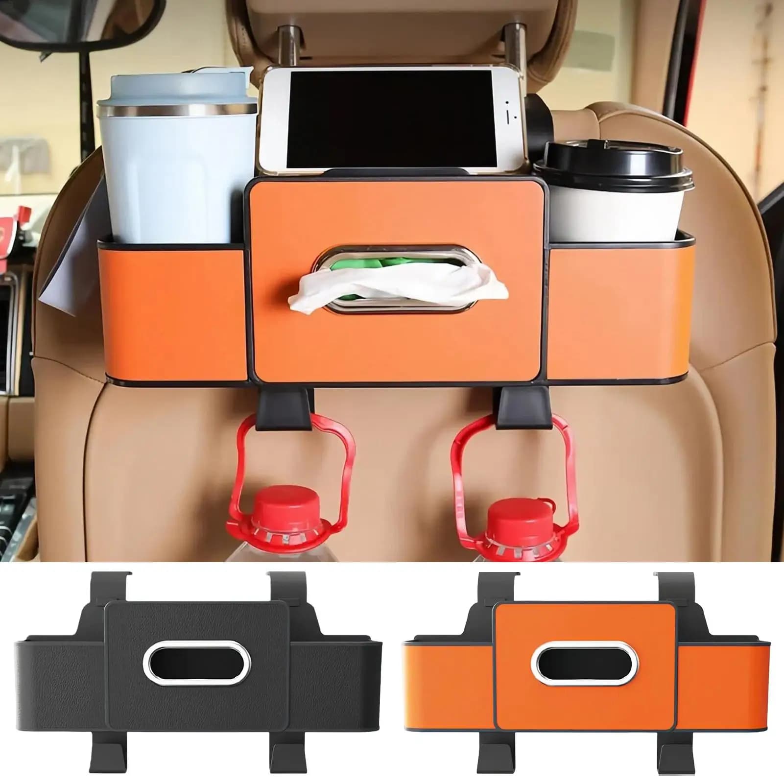 Organizer for Cars 4 in 1, Fazzoletti for Poggiatesta Posteriore, Ganci, Organizer for Posterior Seats, for Trucks, Travels, Telephone, Road Travels, Vehicles