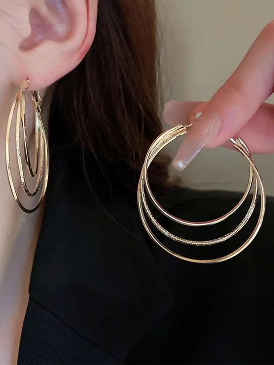 Topshiny 1pair Korean Style Resin Drop Earrings, Exaggerated Hoop Earrings, Elegant French Design Jewelry For Women