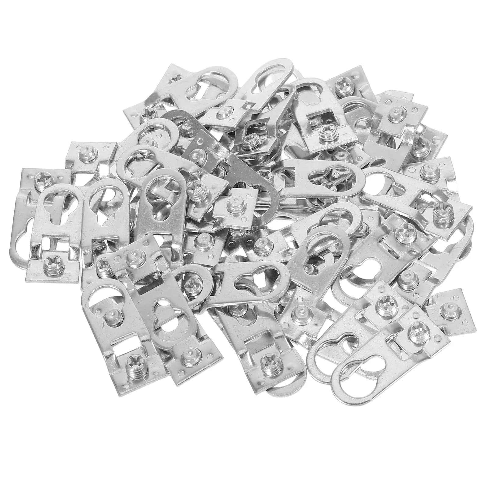 50 Pezzi Ganci in Lega di Alluminio per Cornici, Robusti Ganci Metallici per Cornici, Specchi, Poster, Accessori per Appendere a Parete