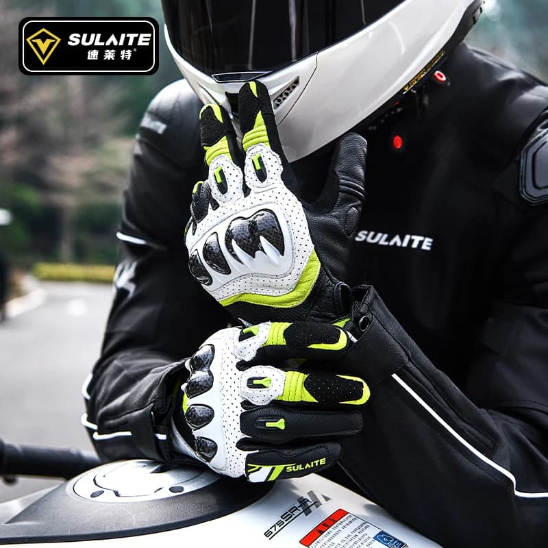 Guanti da equitazione per moto Protezione in fibra di carbonio Attrezzatura da corsa fuoristrada traspirante per uomo e donna Estate