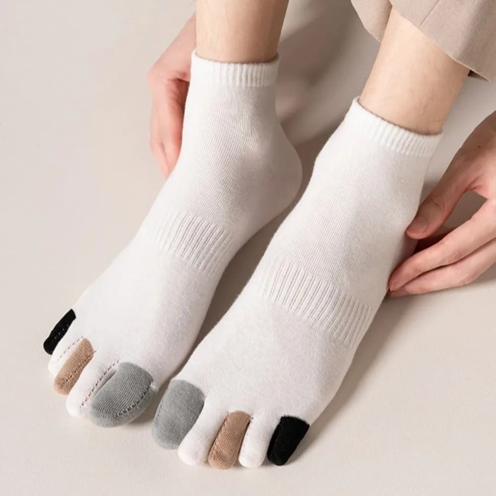 Fashion Hosiery Men's Five Finger Socks Anti-slip Colorful Toe Design Five Toe Socks Cotton Separate Fingers Sports Socks Hiking