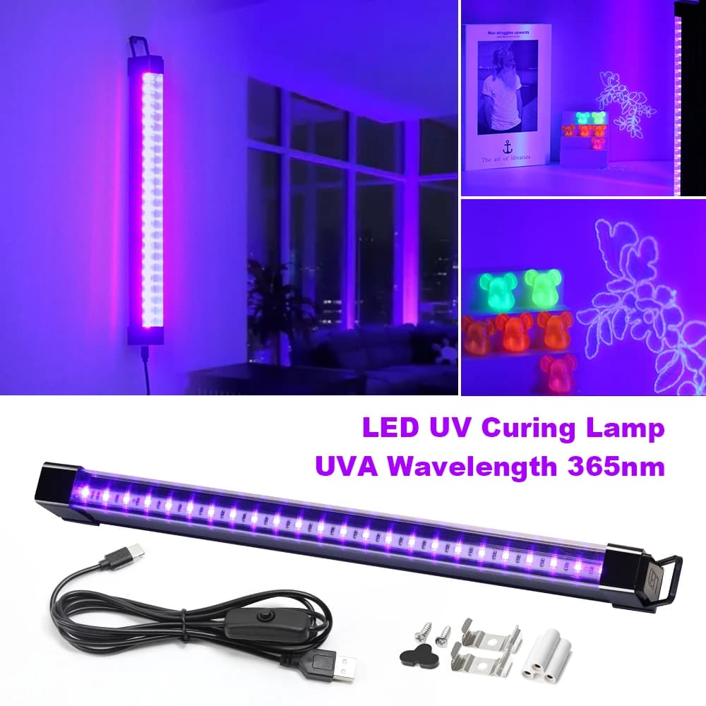 395-405nm Luce Nera LED Lampada UV Gel T8 Tubo 5V Spina USB Luce Ultravioletta LED Stage Blacklight UV LED Lampada per unghie Parti Crescere