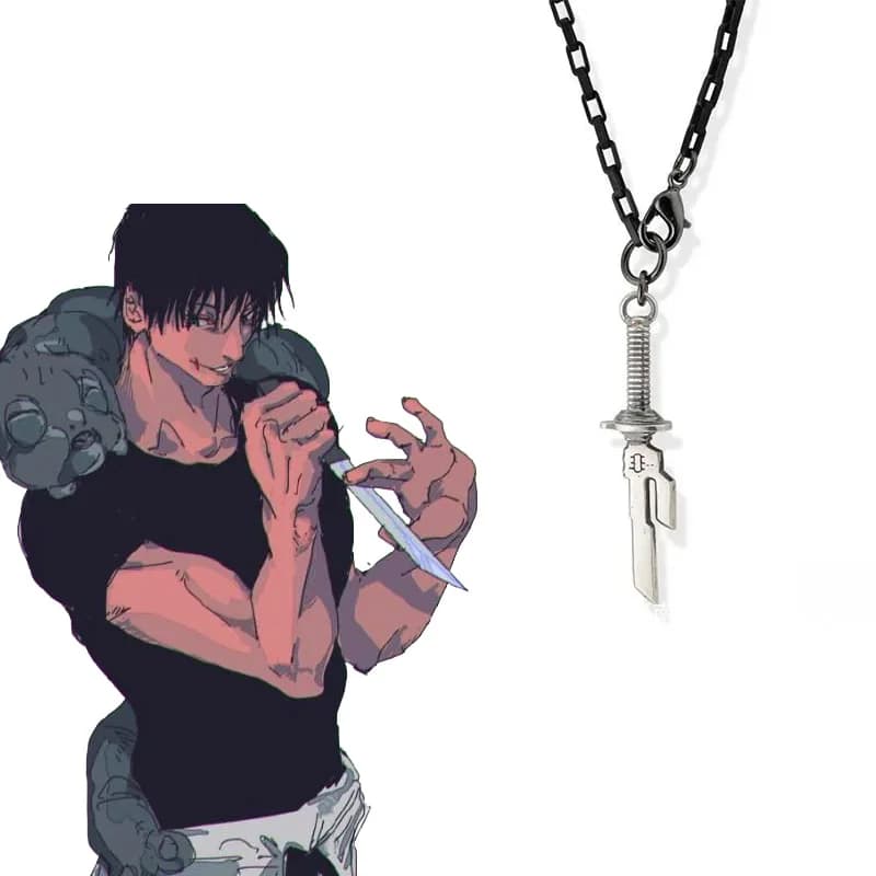 Anime Jujutsu Kaisen Toji Fushiguro Cosplay Necklace Inverted Spear of Heaven Prop Pendant For Unisex Christmas Gifts