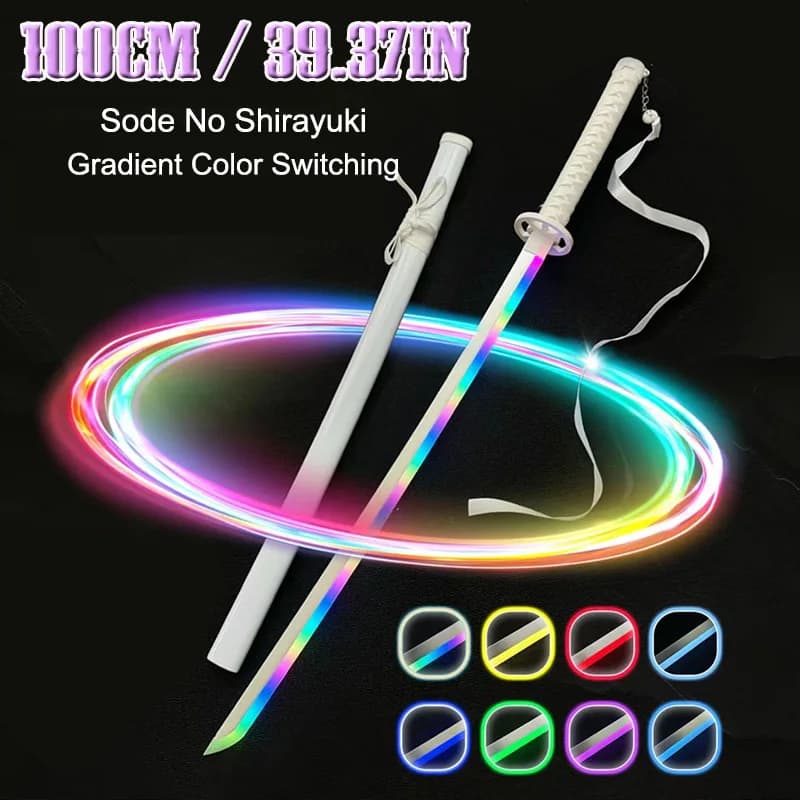 10 Led Color Dissolving Garlic Sword Sode No Shirayuki Spada Cosplay Samurai Spade Free Knives and Belts