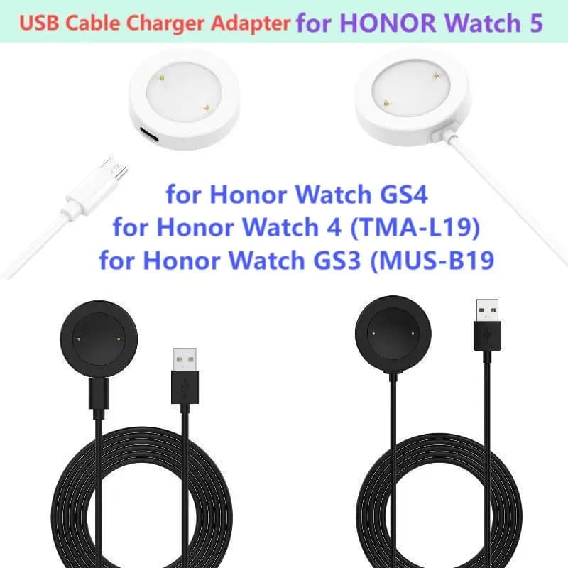 Adattatore per caricabatterie cavo USB per Honor Watch 5 4 Stazione di ricarica per Honor Watch GS4 Cavo di ricarica Dock per Watch GS3