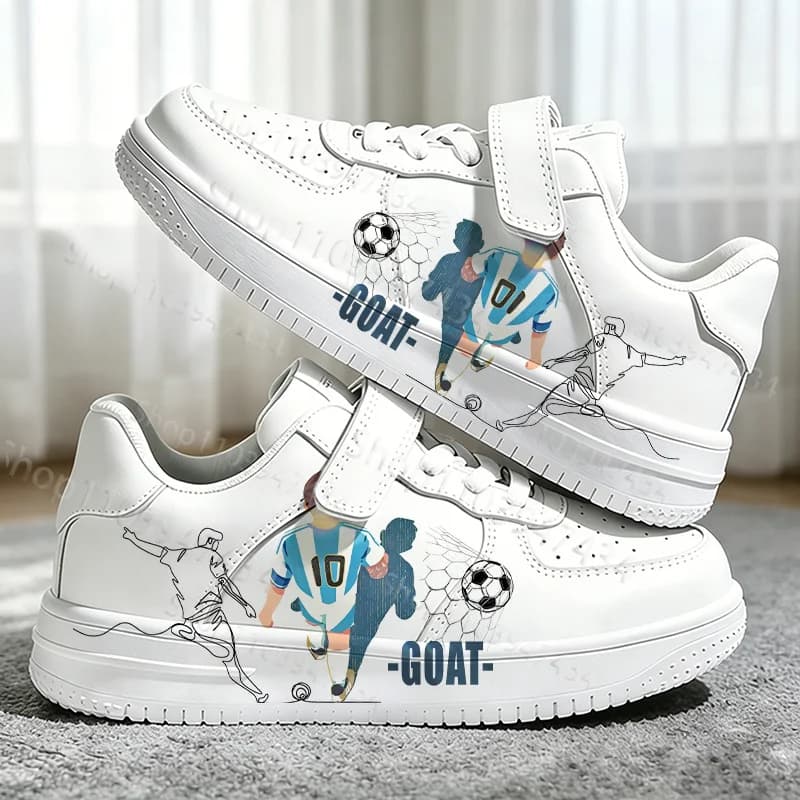 Spedizione in 24 ore: Scarpe da calcio per bambini e ragazzi, 10 GOAT Argentina, resistenti, da trekking, con suola morbida e comode, scarpe basse