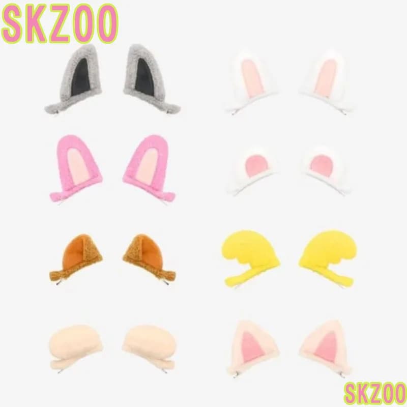 Fermaglio per capelli 2026 K-pop skzoo con orecchie da cartone animato, accessorio per capelli carino a forma di lupo, copricapo COS in peluche corto, regalo per i fan del gruppo idol