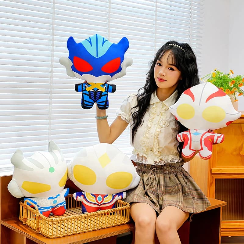 45cm Ultraman Tiga Ultraman Zero Ultraman Tregear Plush Toys Plushie Anime Birthday Pillow Doll Stuffed Gift for Kids Xmas