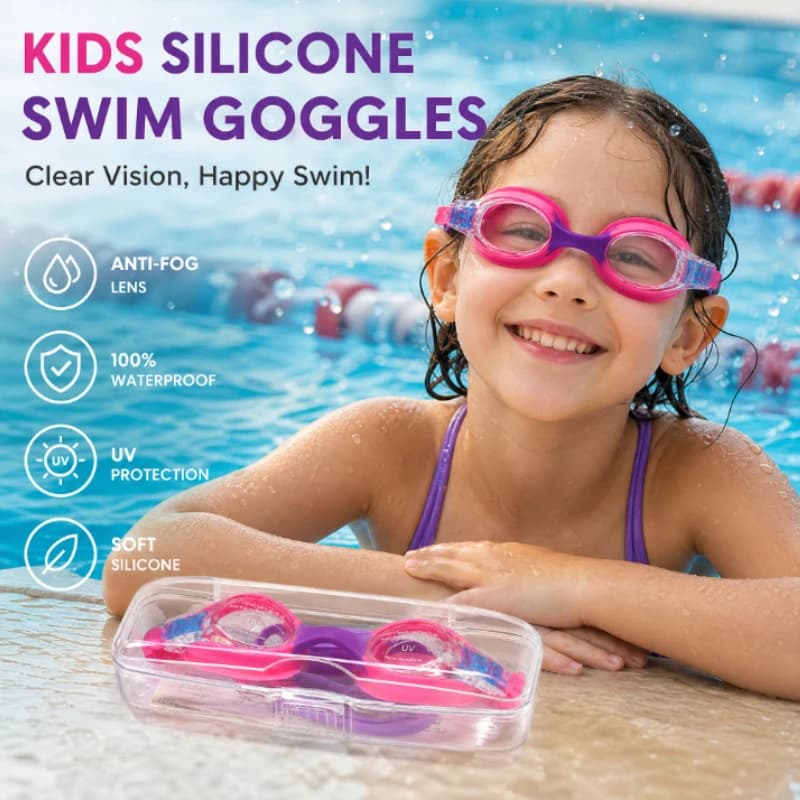 1PC Swimming Goggles, Professional Waterproof and Anti-fog Flat Light Diving, Toddler Goggles No Hair Pull Swimming Equipment