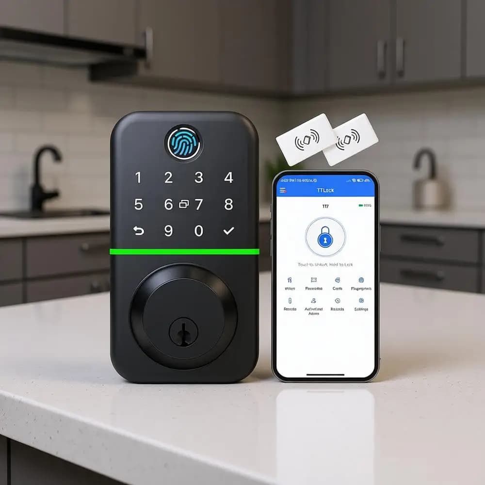 Serratura Intelligente con Tastierino, Impronta Digitale e Controllo Tramite App Bluetooth