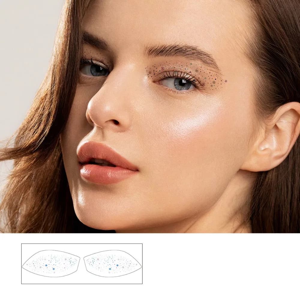 Tatuaggio Temporaneo Viso Fai-da-te Effetto Bronzato, Stelle e Punti, Lunga Durata, Ombretto e Tatuaggio Lentiggine, Trucco Pratico