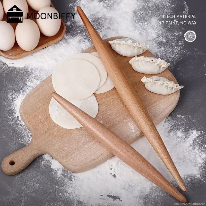 Strumento per pasticceria Torta fondente Rullo per pasta Pasta Gnocco Skin Maker Mattarello in legno Doppia punta Strumento di cottura antiaderente Rullo per pasta