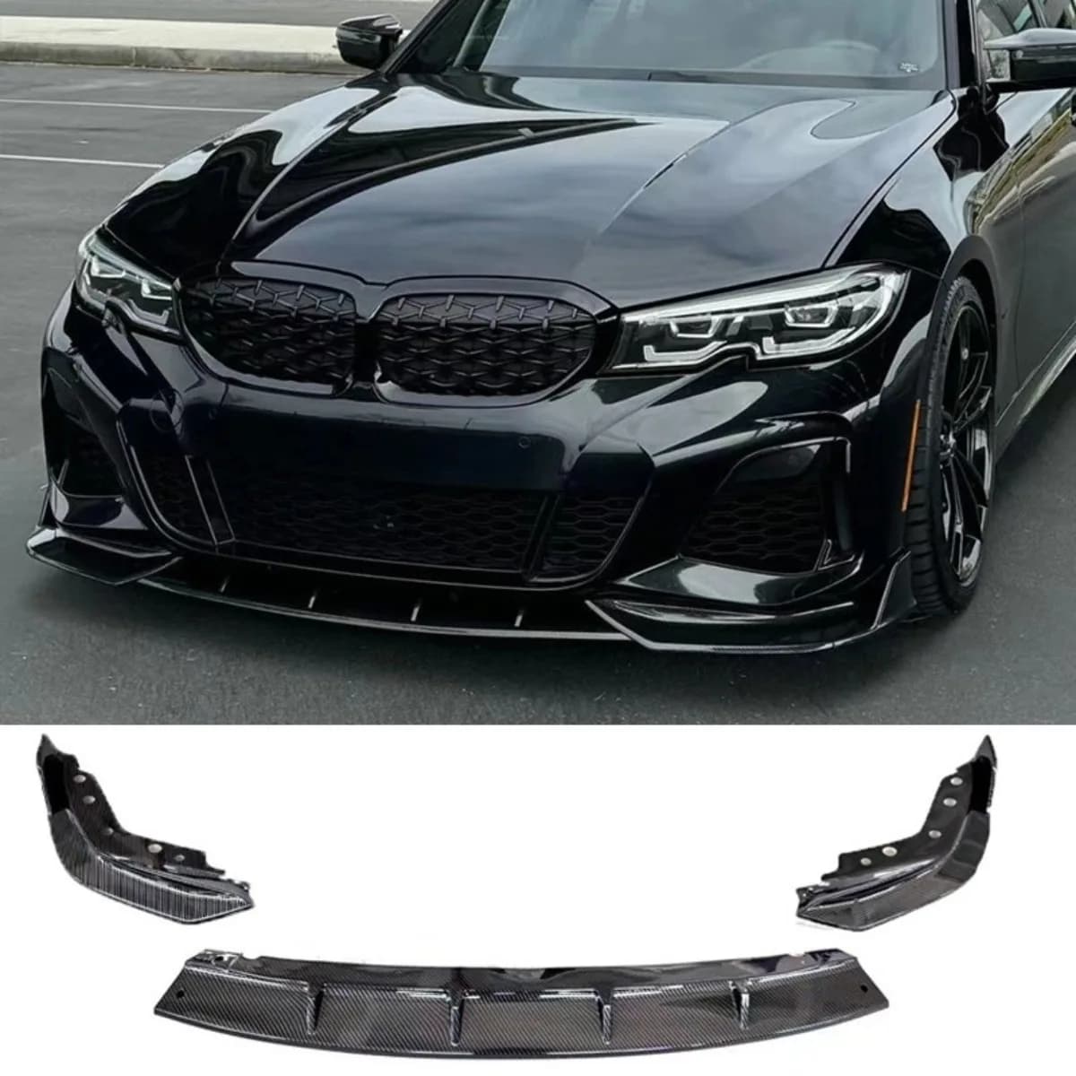 Per BMW Serie 3 325 G20 G28 Spoiler Anteriore Paraurti Labbro Diffusore Parte di Modifica Protezione Paraurti Accessori Auto