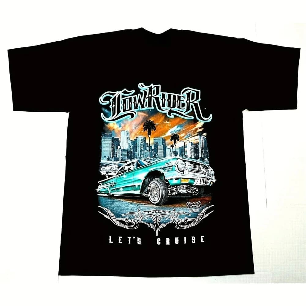 Men's Lowrider T-Shirt Let's Cruise Urban Streetwear Tee with Loose Fit Car/Truck Graphic for Casual Beach Parties Quick-dry Tee